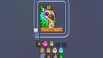 Pixel Flow Level 1985 grid layout and solution screenshot