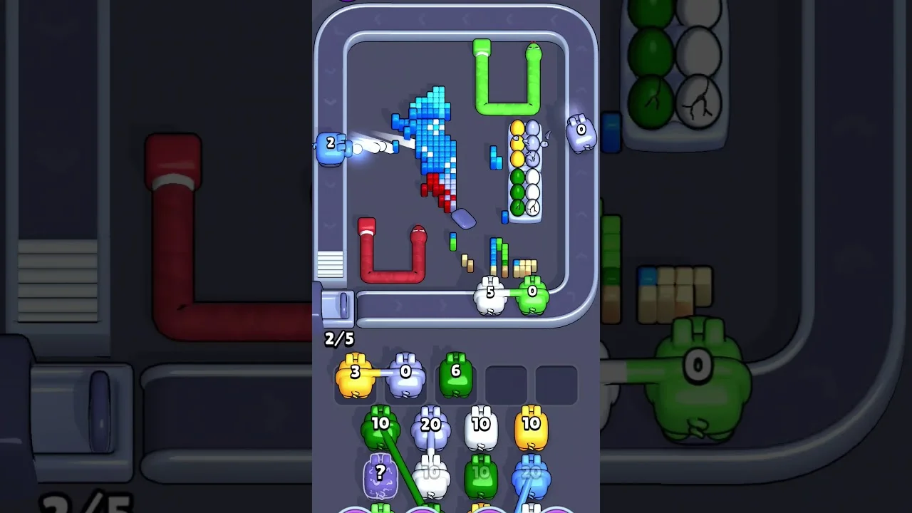 Pixel Flow Level 2037 grid layout and solution screenshot