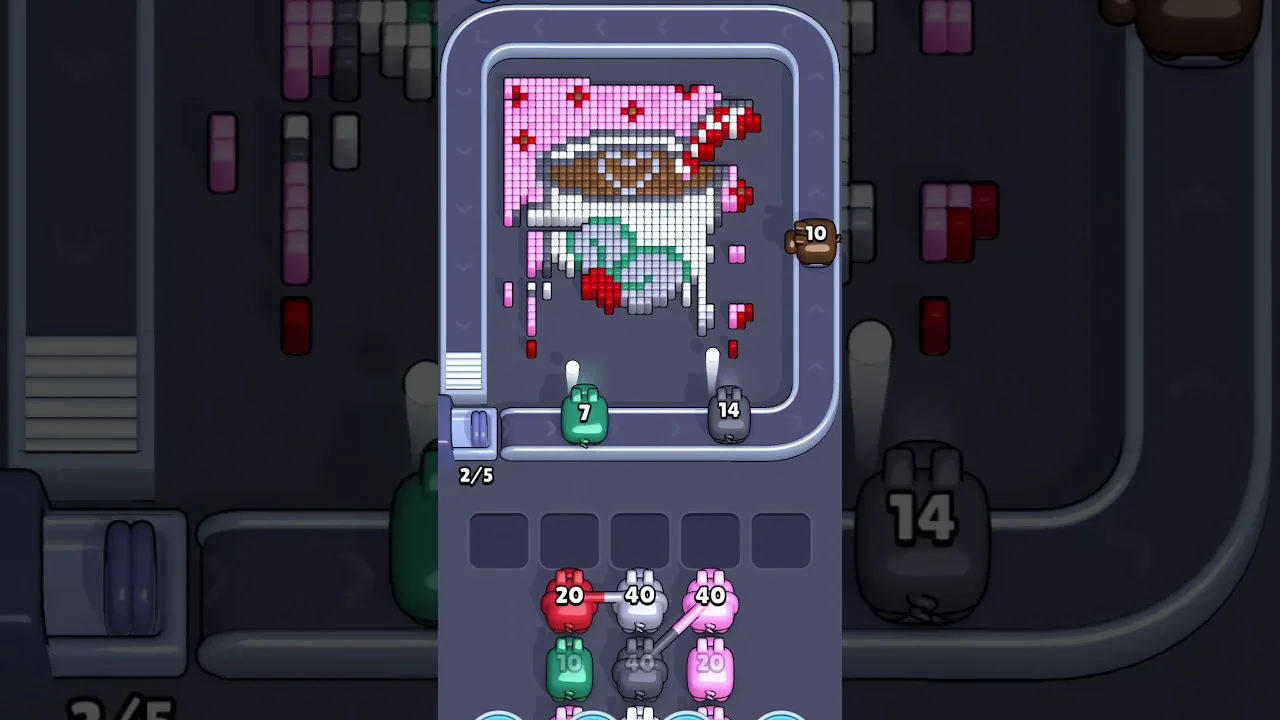 Pixel Flow Level 2039 grid layout and solution screenshot