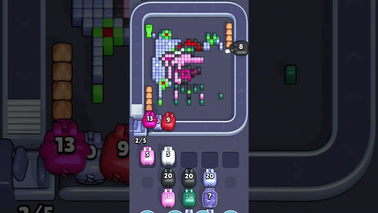 Pixel Flow Level 2046 grid layout and solution screenshot