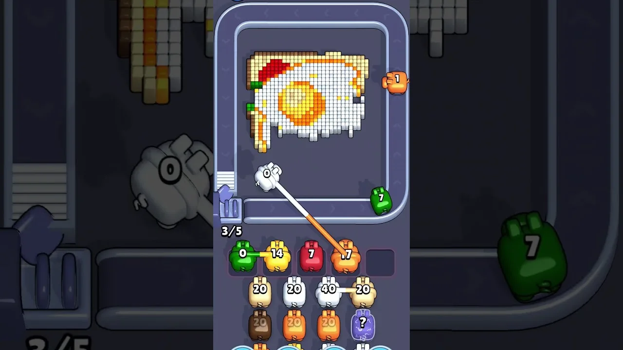 Pixel Flow Level 2055 grid layout and solution screenshot
