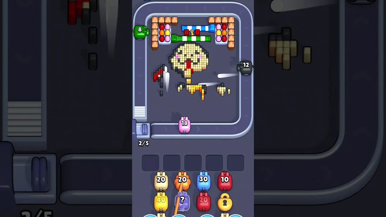 Pixel Flow Level 2060 grid layout and solution screenshot