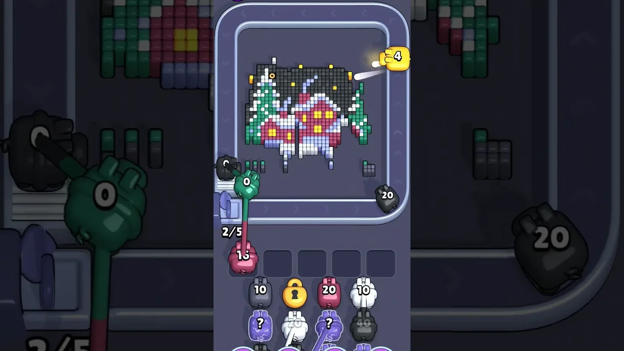 Pixel Flow Level 2061 grid layout and solution screenshot