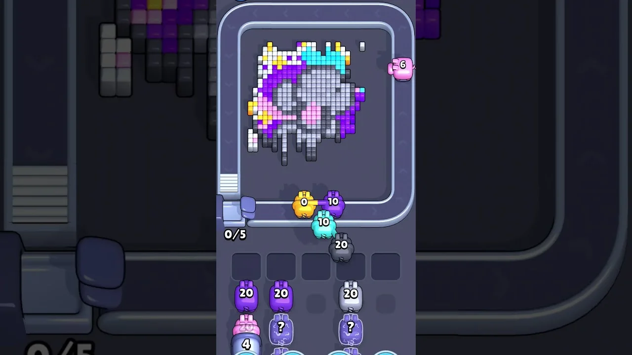 Pixel Flow Level 2062 grid layout and solution screenshot