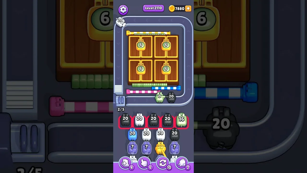 Pixel Flow Level 2110 grid layout and solution screenshot