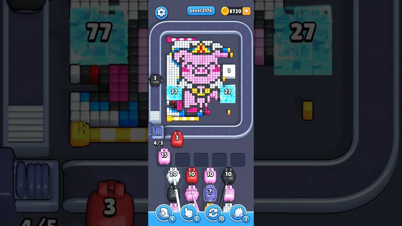 Pixel Flow Level 2176 grid layout and solution screenshot