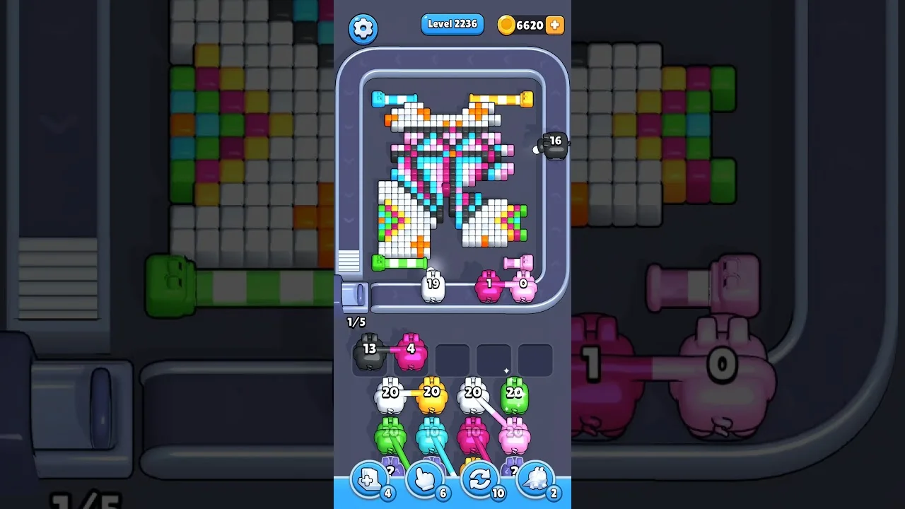 Pixel Flow Level 2236 grid layout and solution screenshot