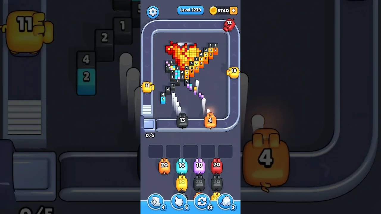 Pixel Flow Level 2239 grid layout and solution screenshot