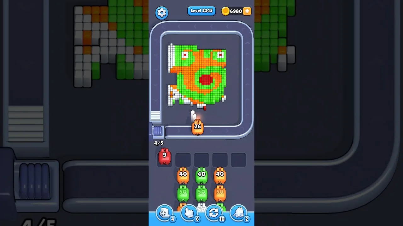 Pixel Flow Level 2245 grid layout and solution screenshot
