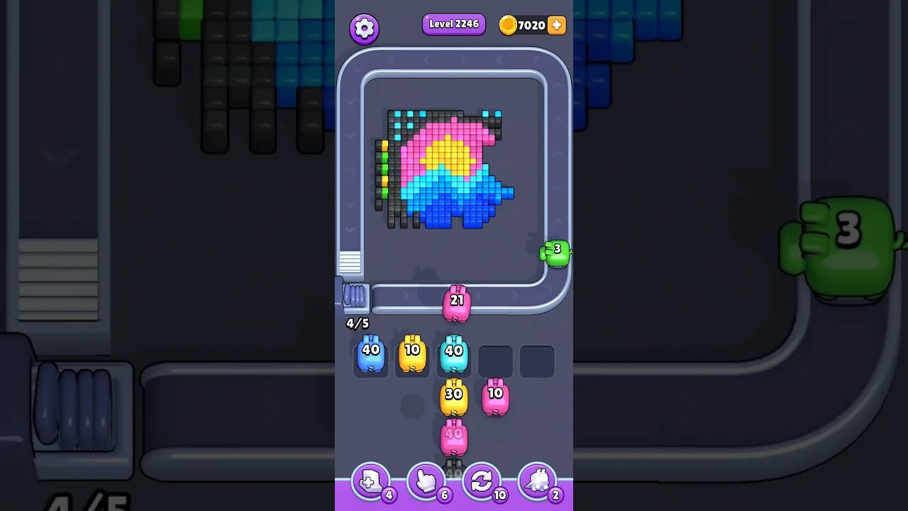 Pixel Flow Level 2246 grid layout and solution screenshot