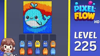 Pixel Flow Level 225 grid layout and solution screenshot