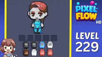 Pixel Flow Level 229 grid layout and solution screenshot