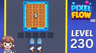 Pixel Flow Level 230 grid layout and solution screenshot