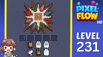 Pixel Flow Level 231 grid layout and solution screenshot