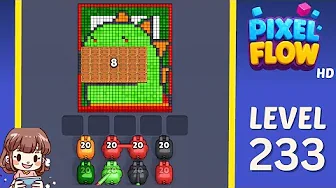 Pixel Flow Level 233 grid layout and solution screenshot