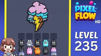Pixel Flow Level 235 grid layout and solution screenshot