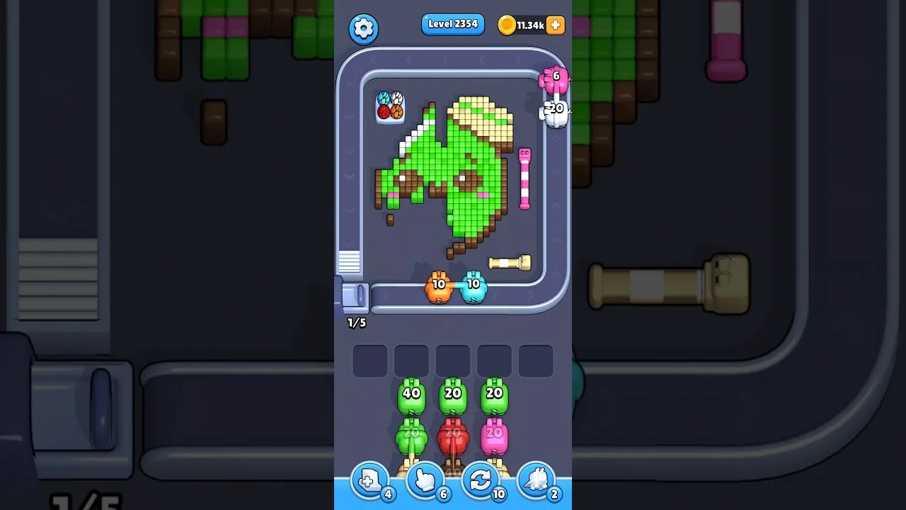 Pixel Flow Level 2354 grid layout and solution screenshot