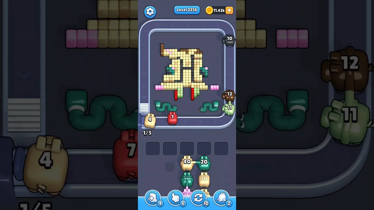 Pixel Flow Level 2356 grid layout and solution screenshot