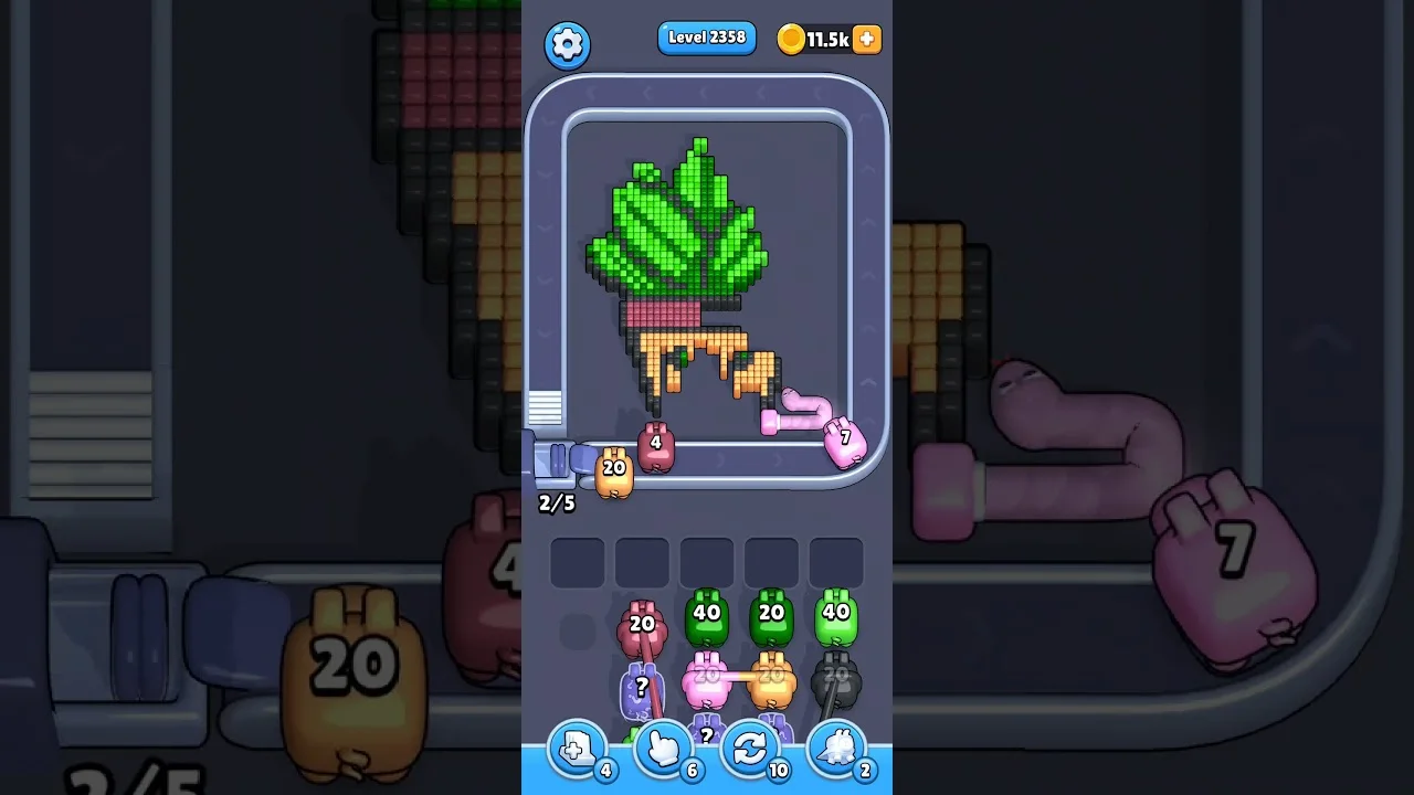 Pixel Flow Level 2358 grid layout and solution screenshot