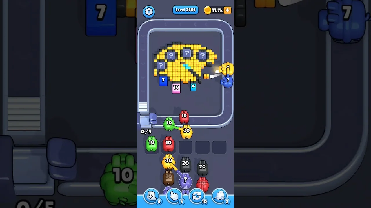Pixel Flow Level 2363 grid layout and solution screenshot