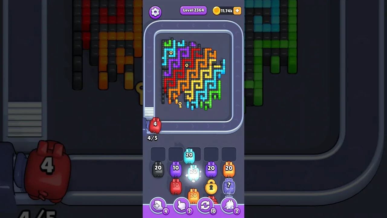 Pixel Flow Level 2364 grid layout and solution screenshot