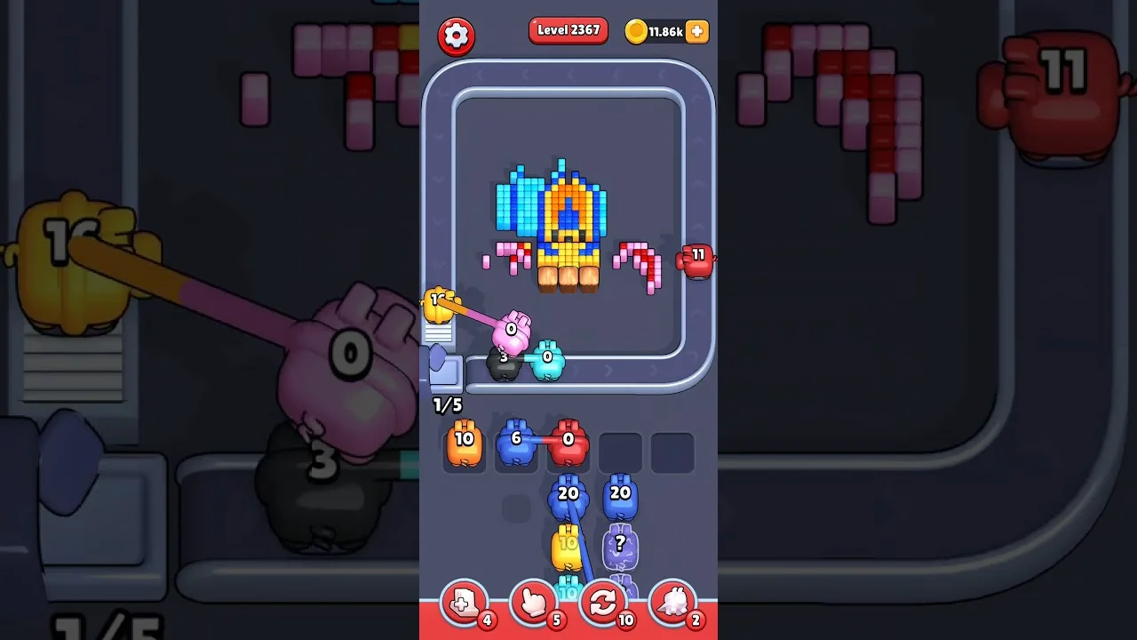 Pixel Flow Level 2367 grid layout and solution screenshot