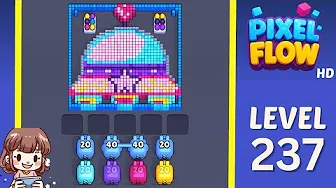 Pixel Flow Level 237 grid layout and solution screenshot