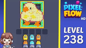 Pixel Flow Level 238 grid layout and solution screenshot