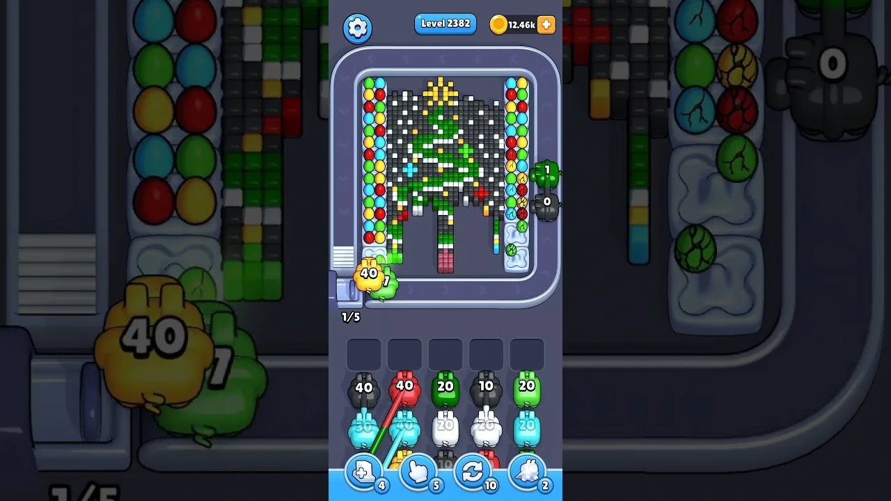 Pixel Flow Level 2382 grid layout and solution screenshot