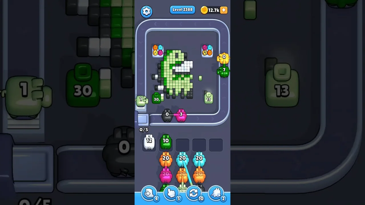 Pixel Flow Level 2388 grid layout and solution screenshot