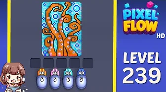 Pixel Flow Level 239 grid layout and solution screenshot