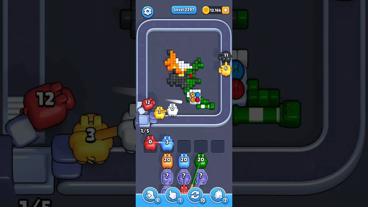 Pixel Flow Level 2397 grid layout and solution screenshot