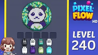 Pixel Flow Level 240 grid layout and solution screenshot