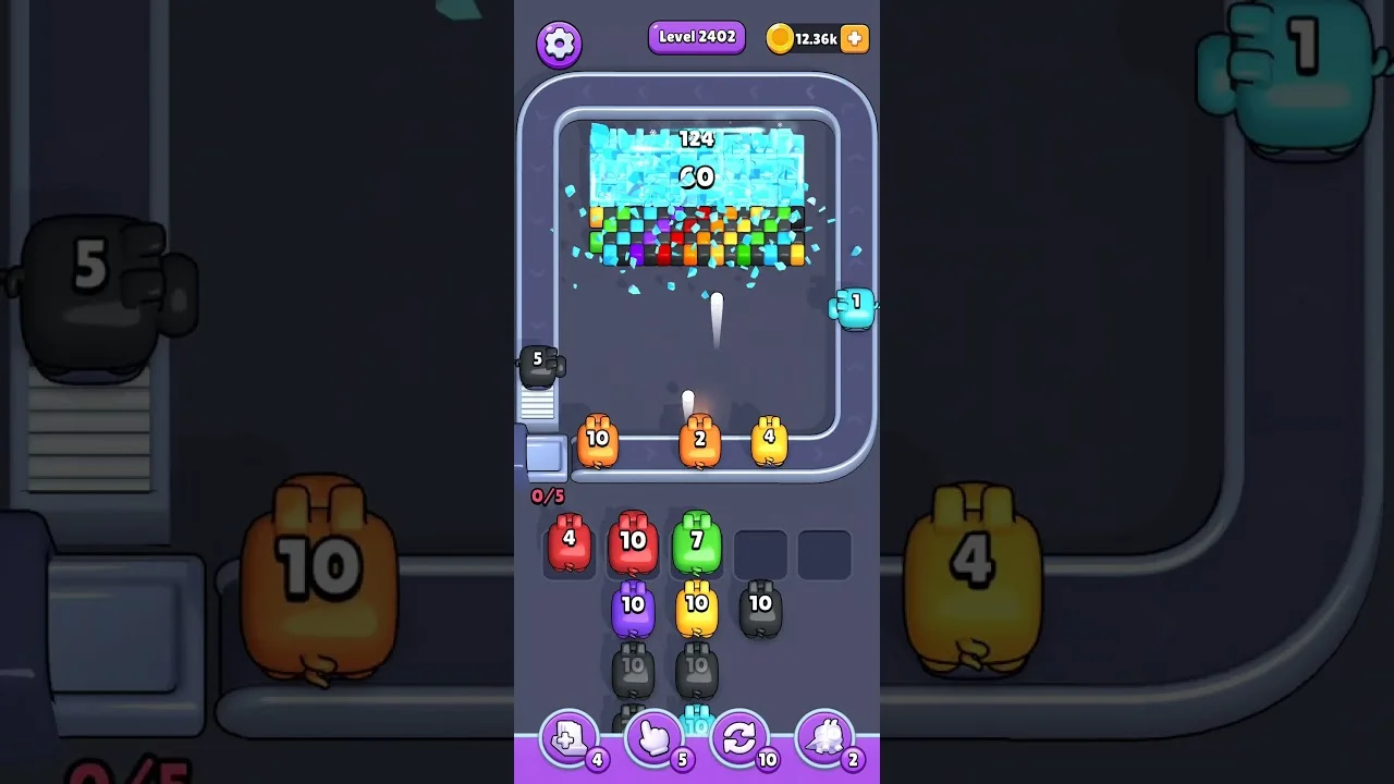 Pixel Flow Level 2402 grid layout and solution screenshot