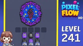 Pixel Flow Level 241 grid layout and solution screenshot