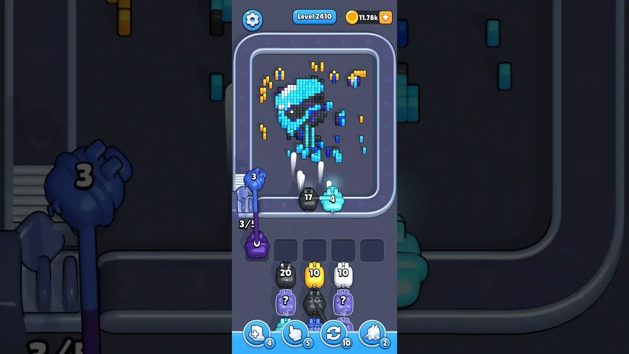 Pixel Flow Level 2410 grid layout and solution screenshot