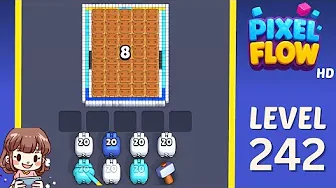 Pixel Flow Level 242 grid layout and solution screenshot