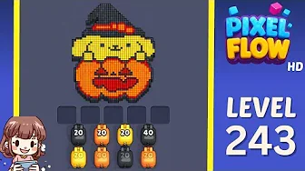 Pixel Flow Level 243 grid layout and solution screenshot