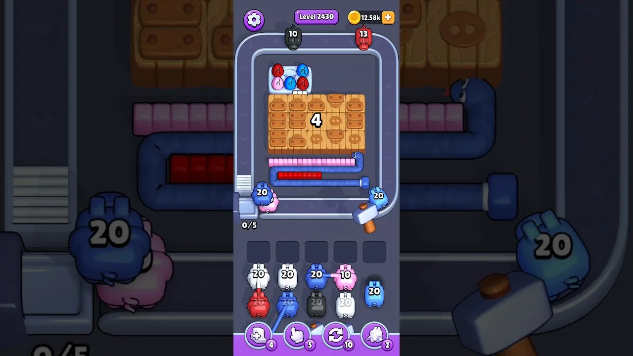 Pixel Flow Level 2430 grid layout and solution screenshot