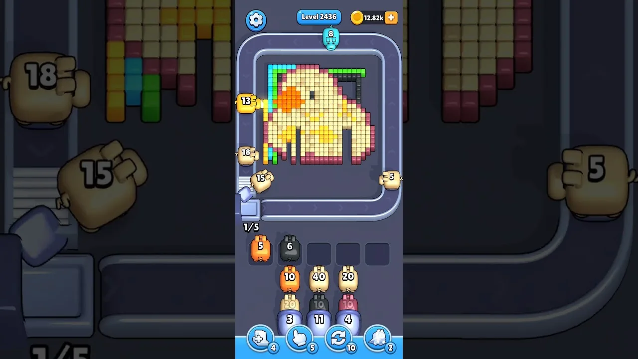 Pixel Flow Level 2436 grid layout and solution screenshot