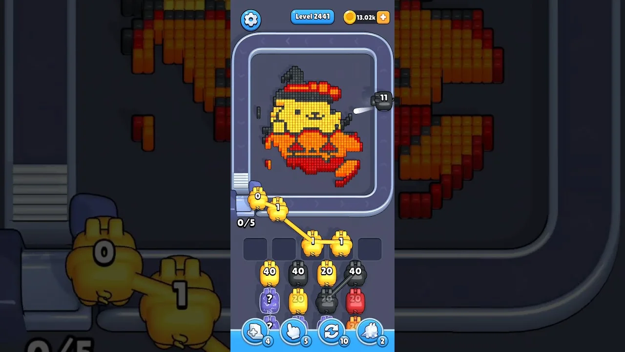 Pixel Flow Level 2441 grid layout and solution screenshot