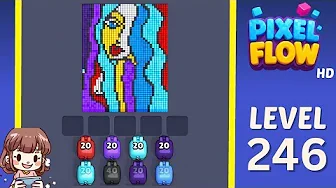 Pixel Flow Level 246 grid layout and solution screenshot
