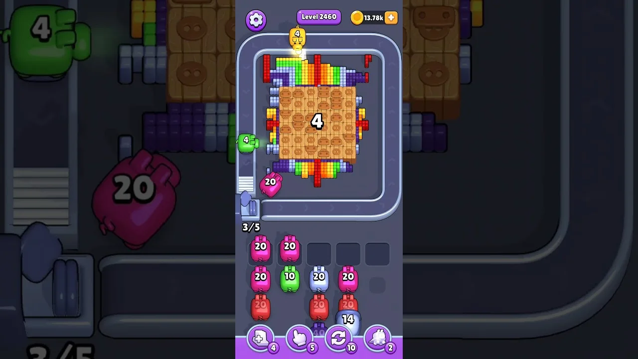 Pixel Flow Level 2460 grid layout and solution screenshot