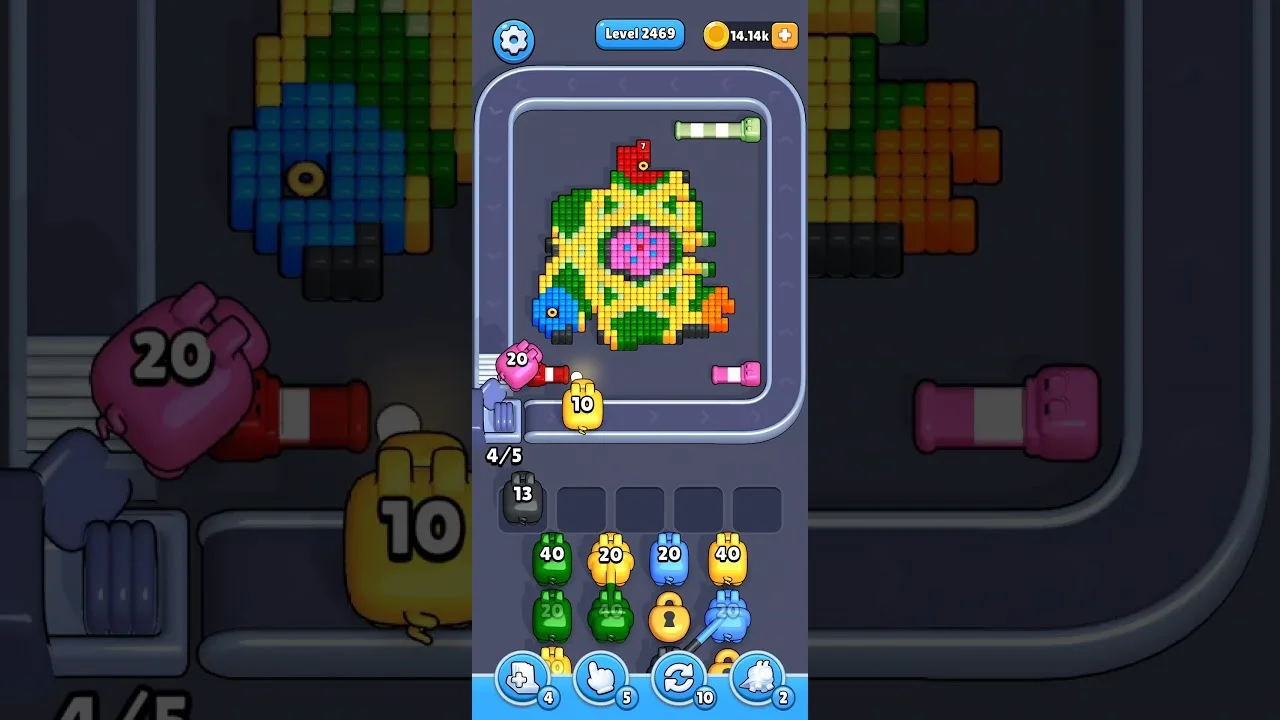 Pixel Flow Level 2469 grid layout and solution screenshot