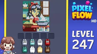 Pixel Flow Level 247 grid layout and solution screenshot