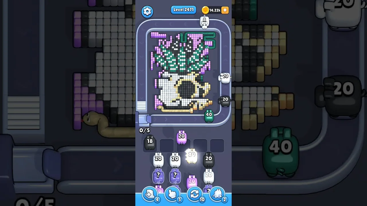 Pixel Flow Level 2471 grid layout and solution screenshot