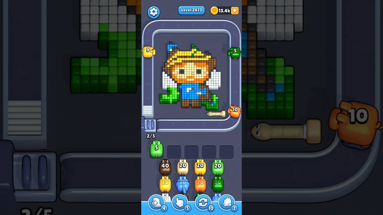 Pixel Flow Level 2473 grid layout and solution screenshot