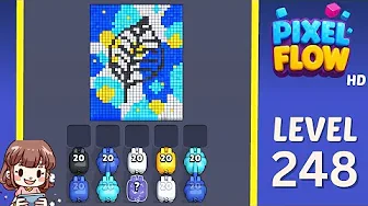 Pixel Flow Level 248 grid layout and solution screenshot
