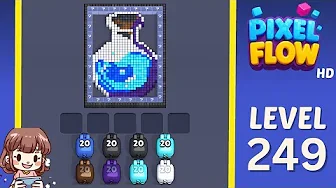 Pixel Flow Level 249 grid layout and solution screenshot