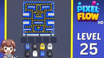 Pixel Flow Level 25 grid layout and solution screenshot